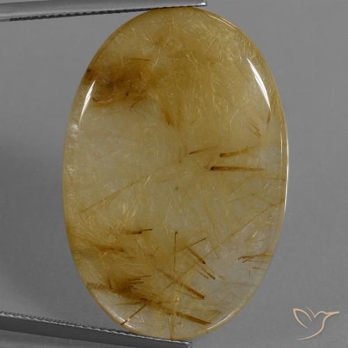 39.16ct Natural Golden-Yellow Rutile Quartz, Oval, Translucent