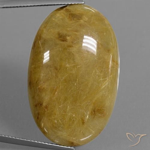 52.73ct Natural Earthy Yellow Rutile Quartz, Oval, Translucent