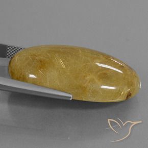 Rutile Quartz Gemstone in 34.8 x 22.4 mm Size for Sale, Rutile Quartz Stone in Earthy Yellow Color