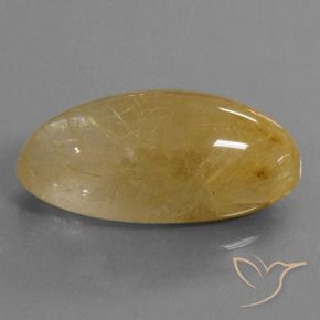 56.10 ct Golden Rutile Quartz Stone, Natural Rutile Quartz in Oval Cabochon Shape for Sale