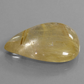 60.37 ct Golden Rutile Quartz Stone, Natural Rutile Quartz in Pear Cabochon Shape for Sale