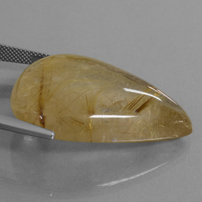 Rutile Quartz Gemstone in 35.3 x 27.4 mm Size for Sale, Rutile Quartz Stone in Golden-Yellow Color