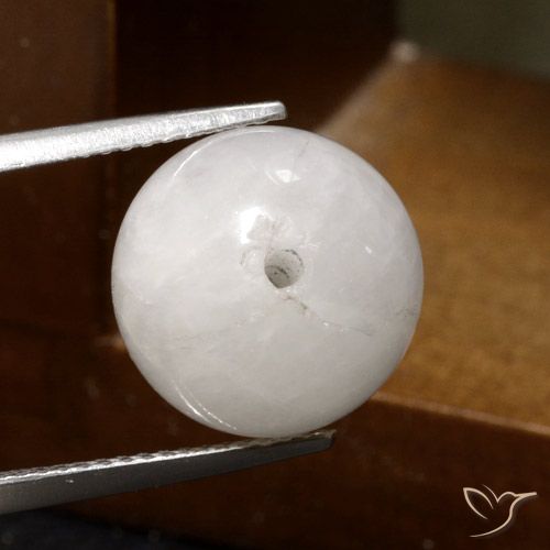 12,2 mm 毫米印度球形白色金发晶,重 12,72 克拉,天然宝石,半透明 净度,1 金发晶 - 颜色为灰白色,莫氏硬度为 7 适合日常佩戴饰品, Photo A