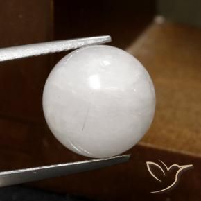 12.72 ct White Rutile Quartz Stone, Natural Rutile Quartz in Drilled Sphere Shape for Sale