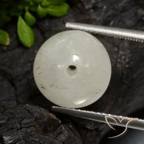 Rutile Quartz Gemstone in 12 mm (calibrated) Size for Sale, Rutile Quartz Stone in Clear with Black Color