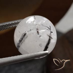 13.08 ct White Rutile Quartz Stone, Natural Rutile Quartz in Drilled Sphere Shape for Sale