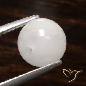 Rutile Quartz Gemstone in 8 mm (calibrated) Size for Sale, Rutile Quartz Stone in Grayish White Color