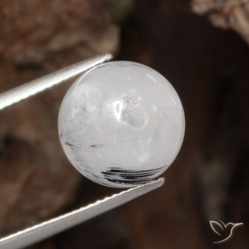 12.16 ct Drilled Sphere Rutile Quartz, 11.6 mm From India, Photo A