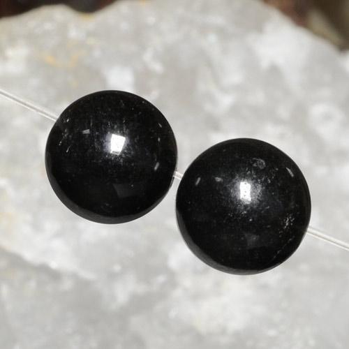 Black with Gold Sheen Rutile Quartz Gem - 4.1ct Drilled Sphere (ID: 470029)