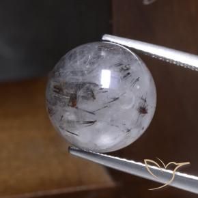 12.36 ct White Rutile Quartz Stone, Natural Rutile Quartz in Drilled Sphere Shape for Sale