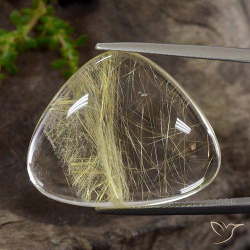 40.20ct Natural Very Light Dijon Yellow Rutile Quartz, Trillion, Transparent