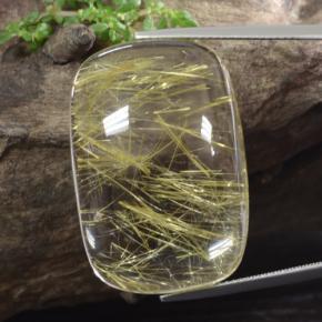 50.3ct Cushion Cabochon Colorless Golden Rutile Quartz Gem for sale 50.3ct Cushion Cabochon Colorless Golden Rutile Quartz Gem (ID: 471229)