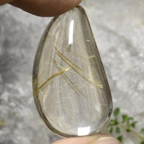 64.1ct Half Heart Cabochon Colorless Golden Rutile Quartz Gem for sale 64.1ct Half Heart Cabochon Colorless Golden Rutile Quartz Gem (ID: 471365)