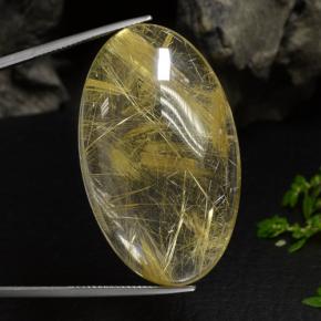 87.6ct Oval Cabochon Colorless Golden Rutile Quartz Gem for sale 87.6ct Oval Cabochon Colorless Golden Rutile Quartz Gem (ID: 471370)