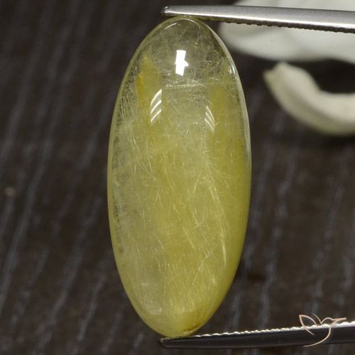 18.94 ct Oval Rutile Quartz, 26.6 x 12 mm From India, Photo A
