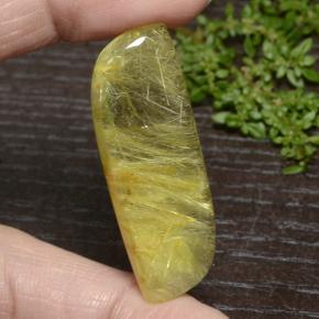 Earthy Yellow Rutile Quartz Gem - 35.9ct Fancy Cabochon (ID: 472280)