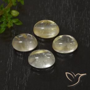 Rutile Quartz Gemstones in 8 x 6 mm (calibrated) Size for Sale, Rutile Quartz Stones in Tuscany Yellow Color