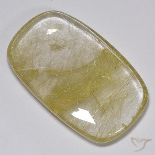 74.88ct Natural Earthy Yellow Rutile Quartz, Cushion, Translucent