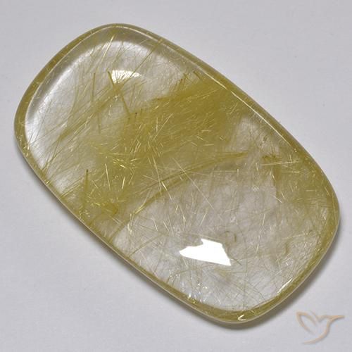 Rutile Quartz Gemstone in 40.1 x 24.3 mm Size for Sale, Rutile Quartz Stone in Earthy Yellow Color