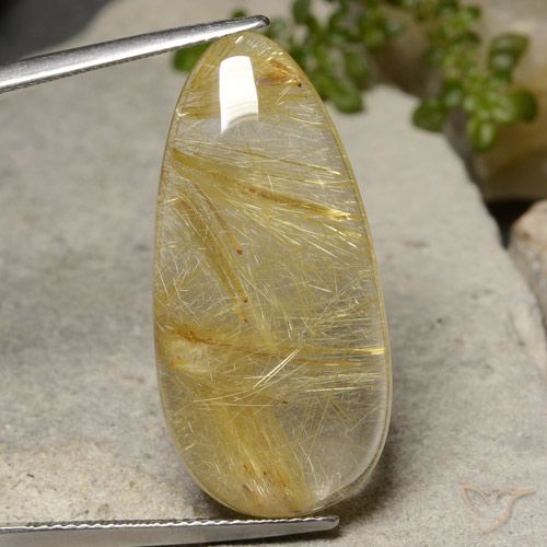 22.57ct Natural Tuscany Yellow Rutile Quartz, Pear Shape, Translucent