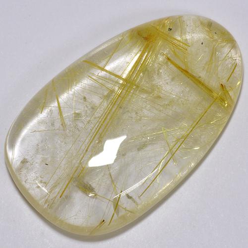 Earthy Yellow Rutile Quartz Gem - 64ct Fancy Cabochon (ID: 481218)