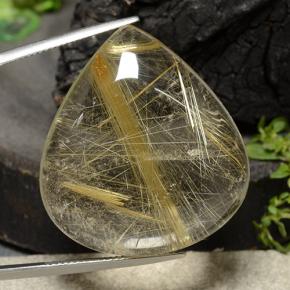 63.4ct Pear Cabochon Colorless Golden Rutile Quartz Gem for sale 63.4ct Pear Cabochon Colorless Golden Rutile Quartz Gem (ID: 486968)