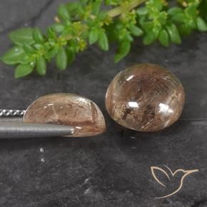 Rutile Quartz Gemstones in 10 mm (calibrated) Size for Sale, Rutile Quartz Stones in Deep Reddish Orange Color