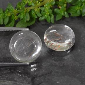 Claro con cobre Cuarzo Rutilado Gema - 3.5ct Cabujón Redondo (ID: 493661)