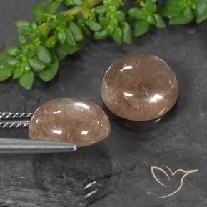 Rutile Quartz Gemstones in 10 mm (calibrated) Size for Sale, Rutile Quartz Stones in Deep Reddish Orange Color