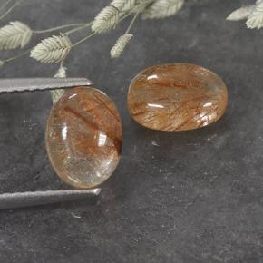 1.4ct Oval Cabochon Colorless with Red Rutile Quartz Gem for sale 1.4ct Oval Cabochon Colorless with Red Rutile Quartz Gem (ID: 493993)