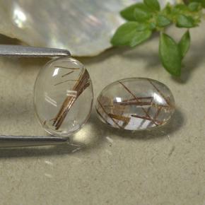 1.2ct Oval Cabochon Colorless with Red Rutile Quartz Gem for sale 1.2ct Oval Cabochon Colorless with Red Rutile Quartz Gem (ID: 493996)