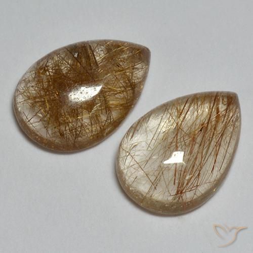 3.65 ct Pear Rutile Quartz, 10.3 x 7.3 mm From India, Photo A