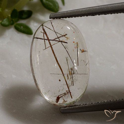 3.42ct Natural Clear with Copper Rutile Quartz, Oval, Transparent