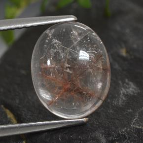 Claro con cobre Cuarzo Rutilado Gema - 2.9ct Cabujón Óvalo (ID: 494459)