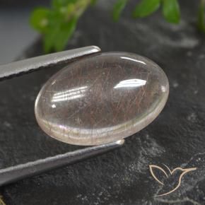 2.89 ct White Rutile Quartz Stone, Natural Rutile Quartz in Oval Cabochon Shape for Sale
