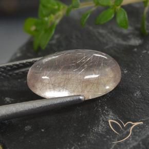 Rutile Quartz Gemstone in 12 x 8 mm (calibrated) Size for Sale, Rutile Quartz Stone in Clear with Copper Color