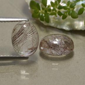 Clear with Copper Рутиловый Кварц Камень - 1.9ct Овал Кабошон (ID: 494470)