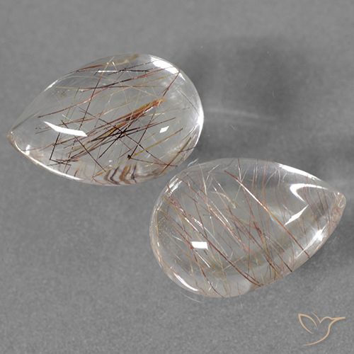 7.98 ct Pear Rutile Quartz, 13 x 9.1 mm From India, Photo A