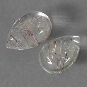 2.6ct Pear Cabochon Colorless with Red Rutile Quartz Gem for sale 2.6ct Pear Cabochon Colorless with Red Rutile Quartz Gem (ID: 499728)