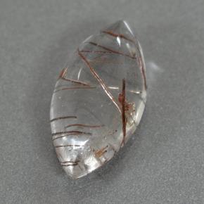 2.6ct Marquise Cabochon Colorless with Red Rutile Quartz Gem for sale 2.6ct Marquise Cabochon Colorless with Red Rutile Quartz Gem (ID: 500025)