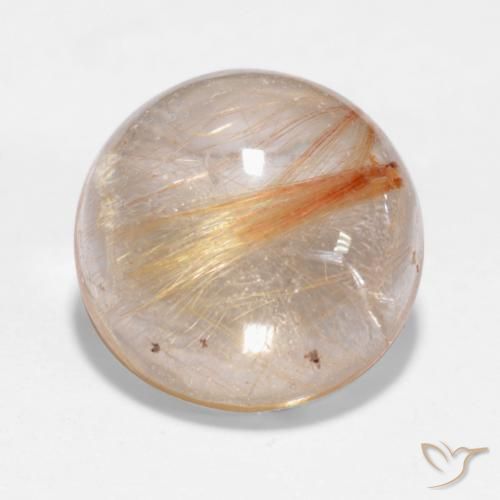 Quartz rutile rond de 6,01 ct, 12 mm d'Inde, Photo A