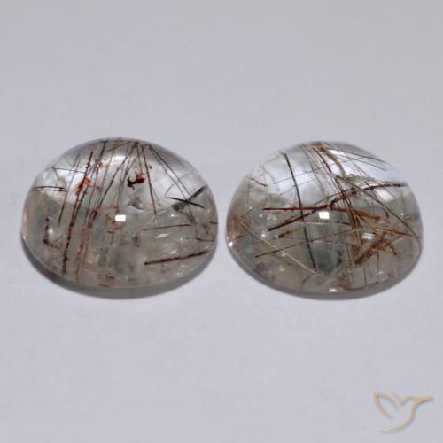 Rutile Quartz Gemstones in 12 mm (calibrated) Size for Sale, Rutile Quartz Stones in Clear with Copper Color