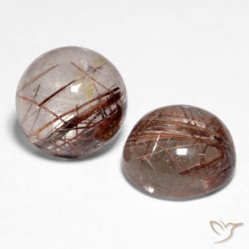 3.33ctw Natural Clear with Brown Rutile Quartz, Round, Transparent