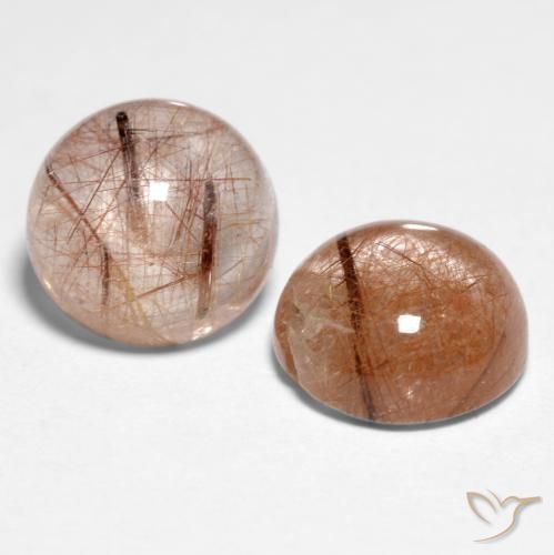 3.11ctw Natural Warm Brown Rutile Quartz, Round, Translucent