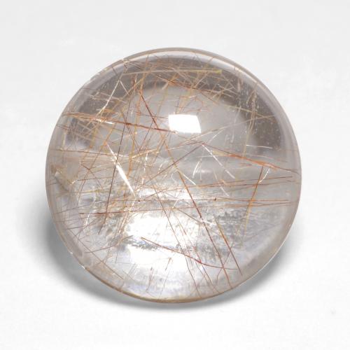 Claro con cobre Cuarzo Rutilado Gema - 8.9ct Cabujón Redondo (ID: 546493)