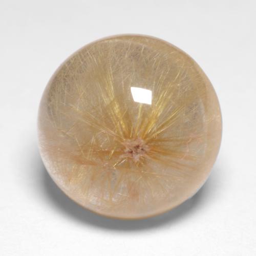 Golden-Yellow Рутиловый Кварц Камень - 5.9ct Круглый Кабошон (ID: 547283)