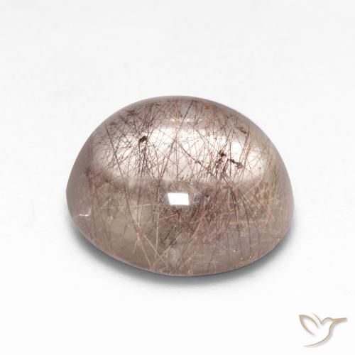 Rutile Quartz Gemstone in 11 mm (calibrated) Size for Sale, Rutile Quartz Stone in Light Walnut Brown Color