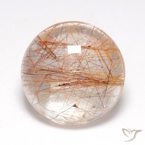 Quartz rutile rond de 6,69 ct, 13,2 mm d'Inde, Photo A