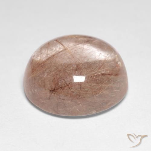 Rutile Quartz Gemstone in 13 mm (calibrated) Size for Sale, Rutile Quartz Stone in Very Light Brown Color