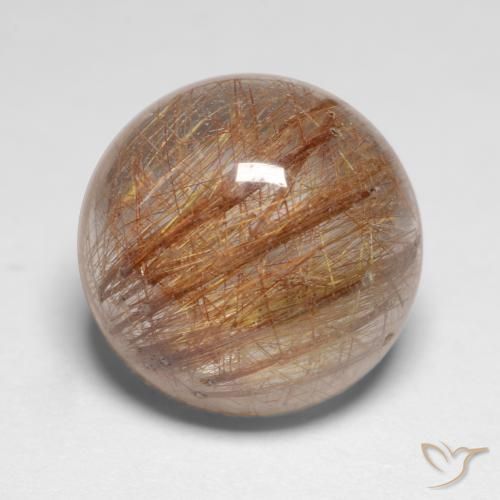 7.18 ct Round Rutile Quartz, 12 mm From India, Photo A